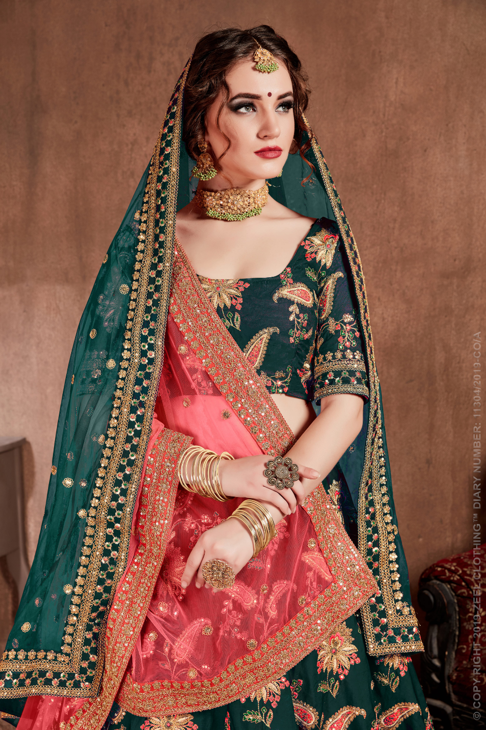 Luxurious Embroidered Mulberry Silk Bridal Lehenga Choli with Dupatta