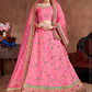 Luxurious Embroidered Mulberry Silk Bridal Lehenga Choli with Dupatta