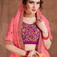 Luxurious Embroidered Mulberry Silk Bridal Lehenga Choli with Dupatta