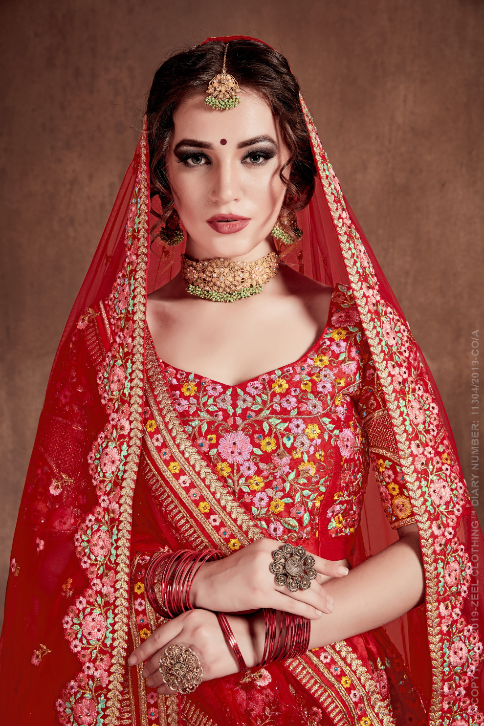 Luxurious Embroidered Mulberry Silk Bridal Lehenga Choli with Dupatta
