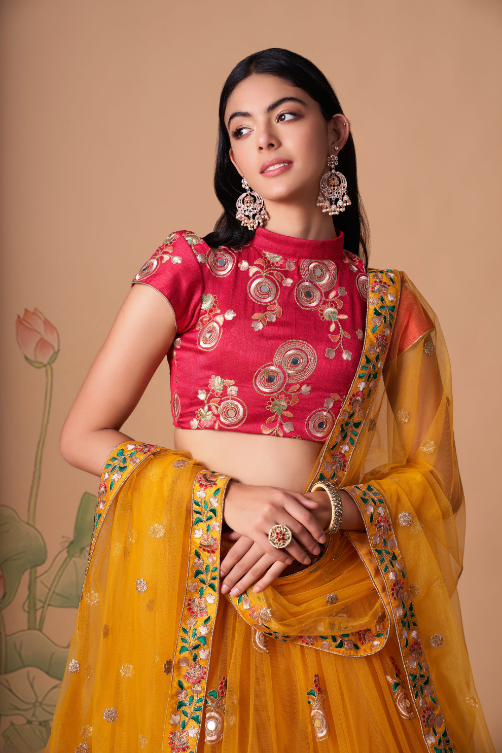 Exquisite Mirror Work Lehenga with Thread, Zari, Dori & Sequins Embroidery