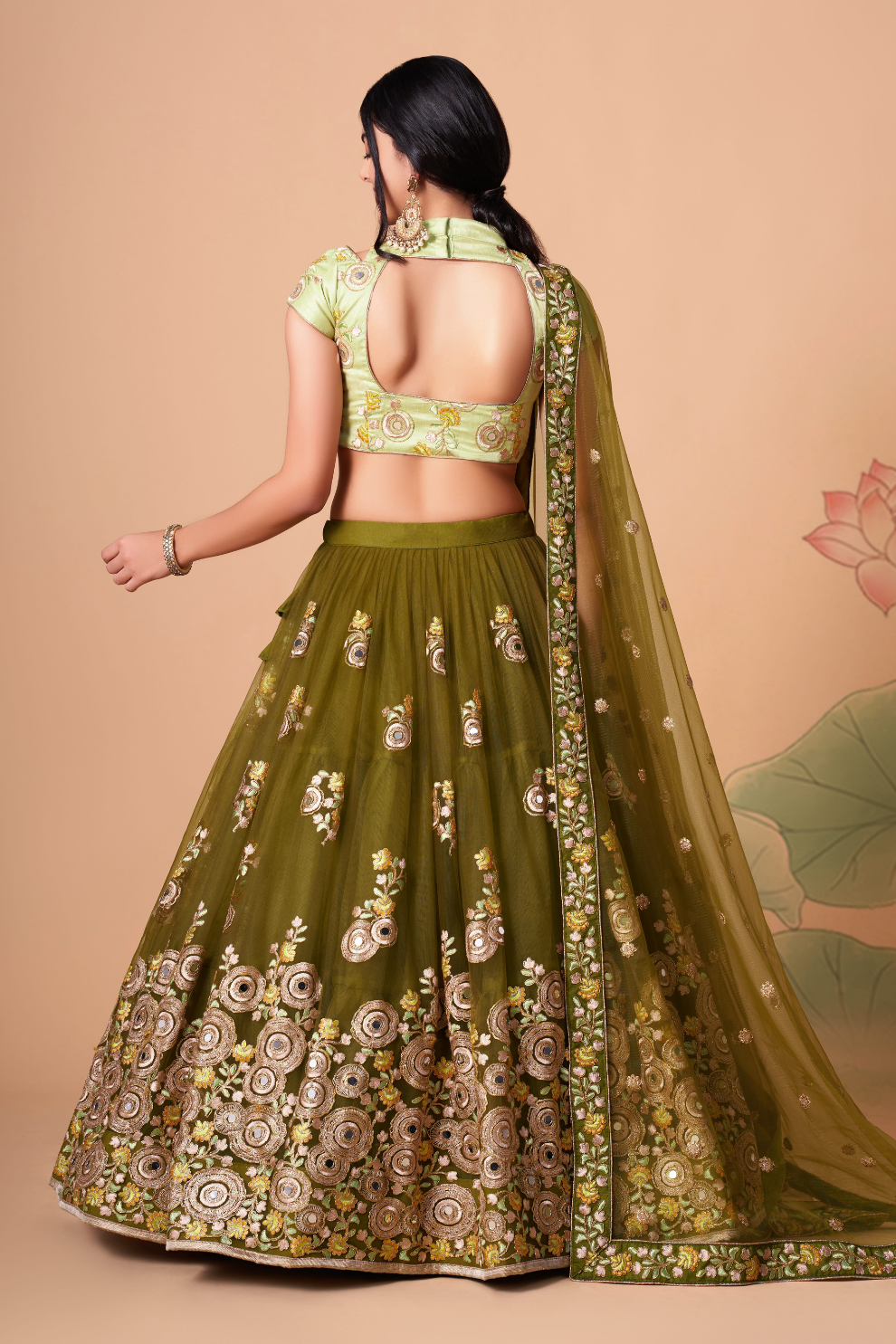 Exquisite Mirror Work Lehenga with Thread, Zari, Dori & Sequins Embroidery
