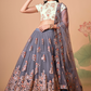 Exquisite Mirror Work Lehenga with Thread, Zari, Dori & Sequins Embroidery