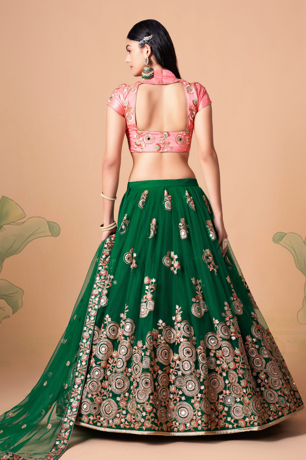 Exquisite Mirror Work Lehenga with Thread, Zari, Dori & Sequins Embroidery