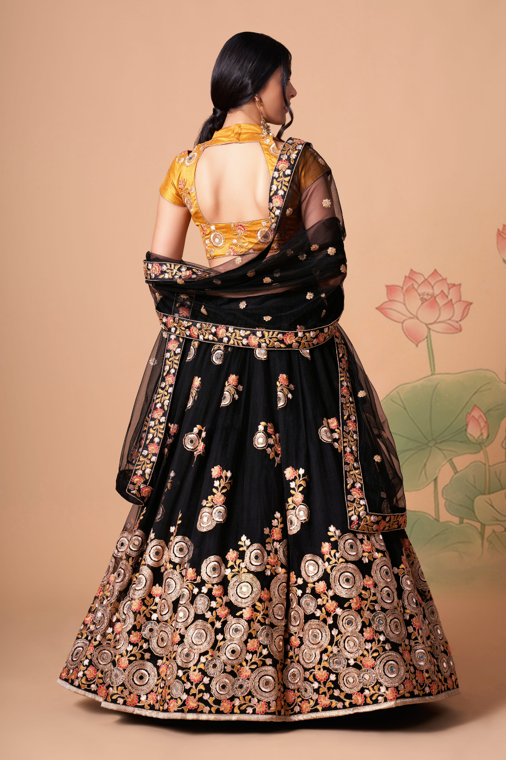 Exquisite Mirror Work Lehenga with Thread, Zari, Dori & Sequins Embroidery