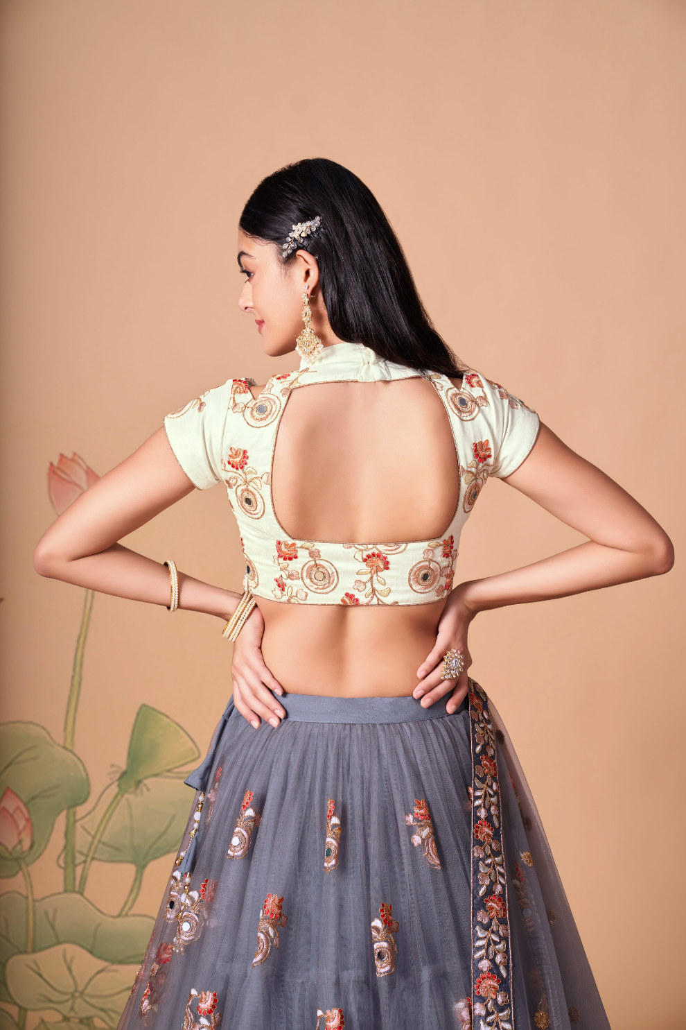Exquisite Mirror Work Lehenga with Thread, Zari, Dori & Sequins Embroidery