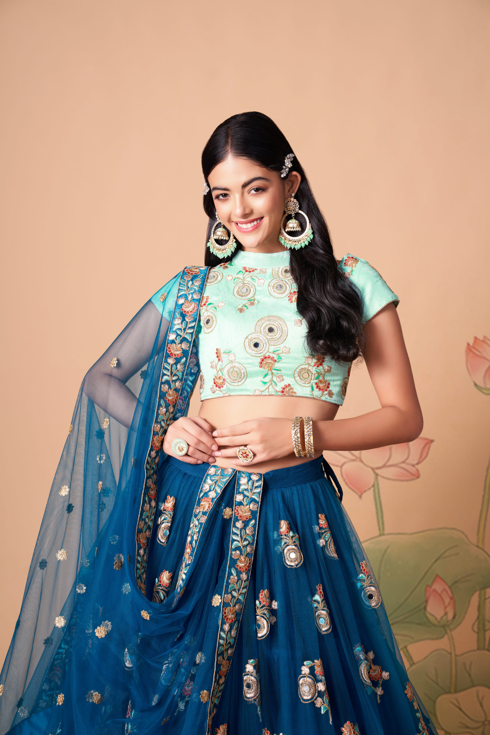 Exquisite Mirror Work Lehenga with Thread, Zari, Dori & Sequins Embroidery