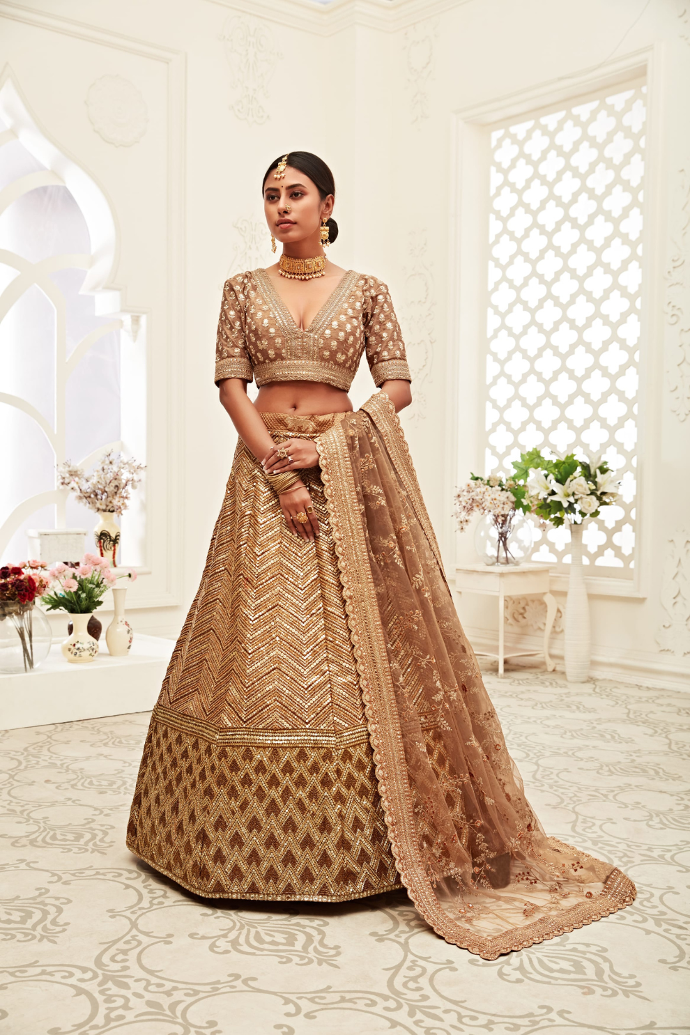 Designer Lehenga with Intricate Thread, Zari and Sequin Work