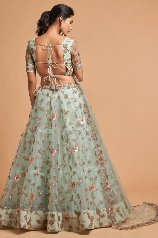 Radiant Zari and Multi-Sequins Embroidered Ethnic Ensemble