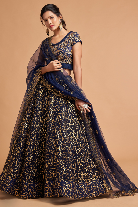 Radiant Zari and Multi-Sequins Embroidered Ethnic Ensemble