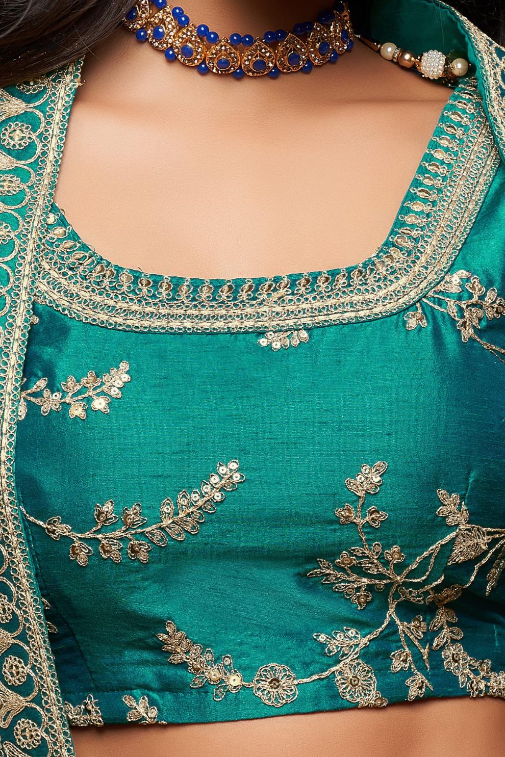 Thread Embroidered Silk Wedding Wear Lehenga Choli