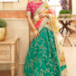 Elegant blouse and soft net dupatta with border detailing