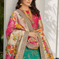 Elegant blouse and soft net dupatta with border detailing