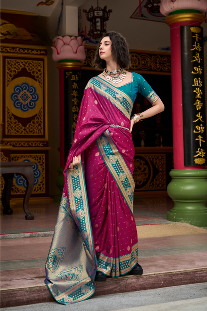 Silken Sparkle Tissue Saree Lightweight Charm with Luxurious Shine - LaVante Fashion