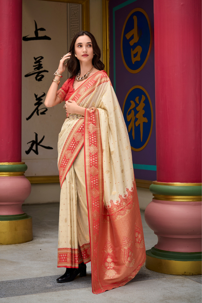 Silken Sparkle Tissue Saree Lightweight Charm with Luxurious Shine - LaVante Fashion