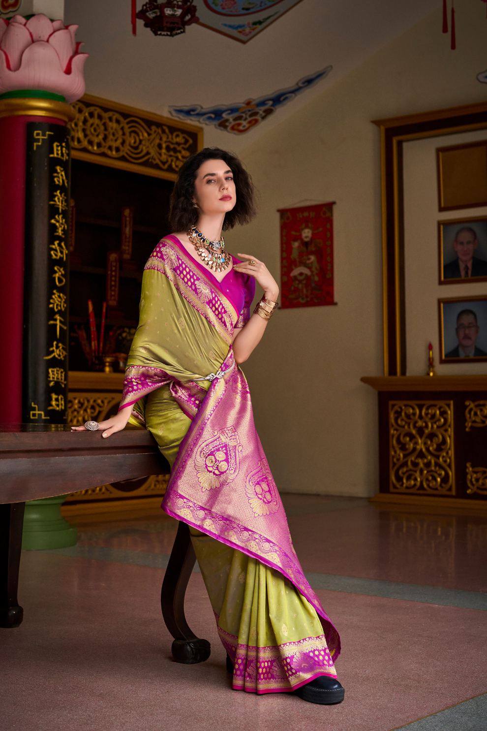 Silken Sparkle Tissue Saree Lightweight Charm with Luxurious Shine - LaVante Fashion