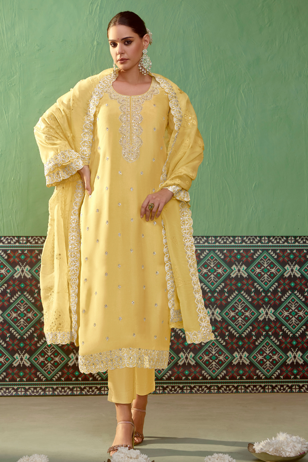 Pure Bamber Silk Embroidered Salwar Suit for Festive Elegance