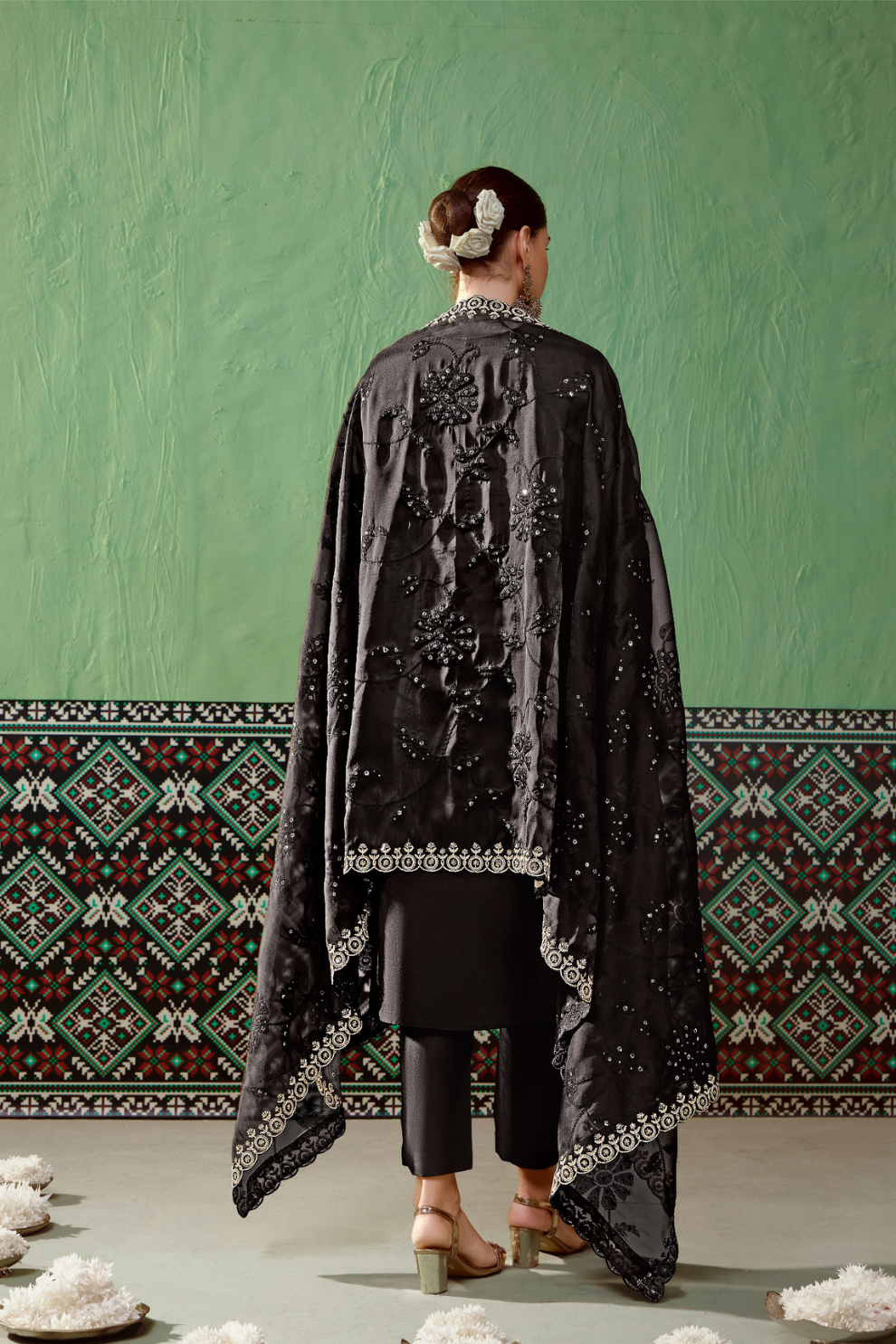 Pure Bamber Silk Embroidered Salwar Suit for Festive Elegance