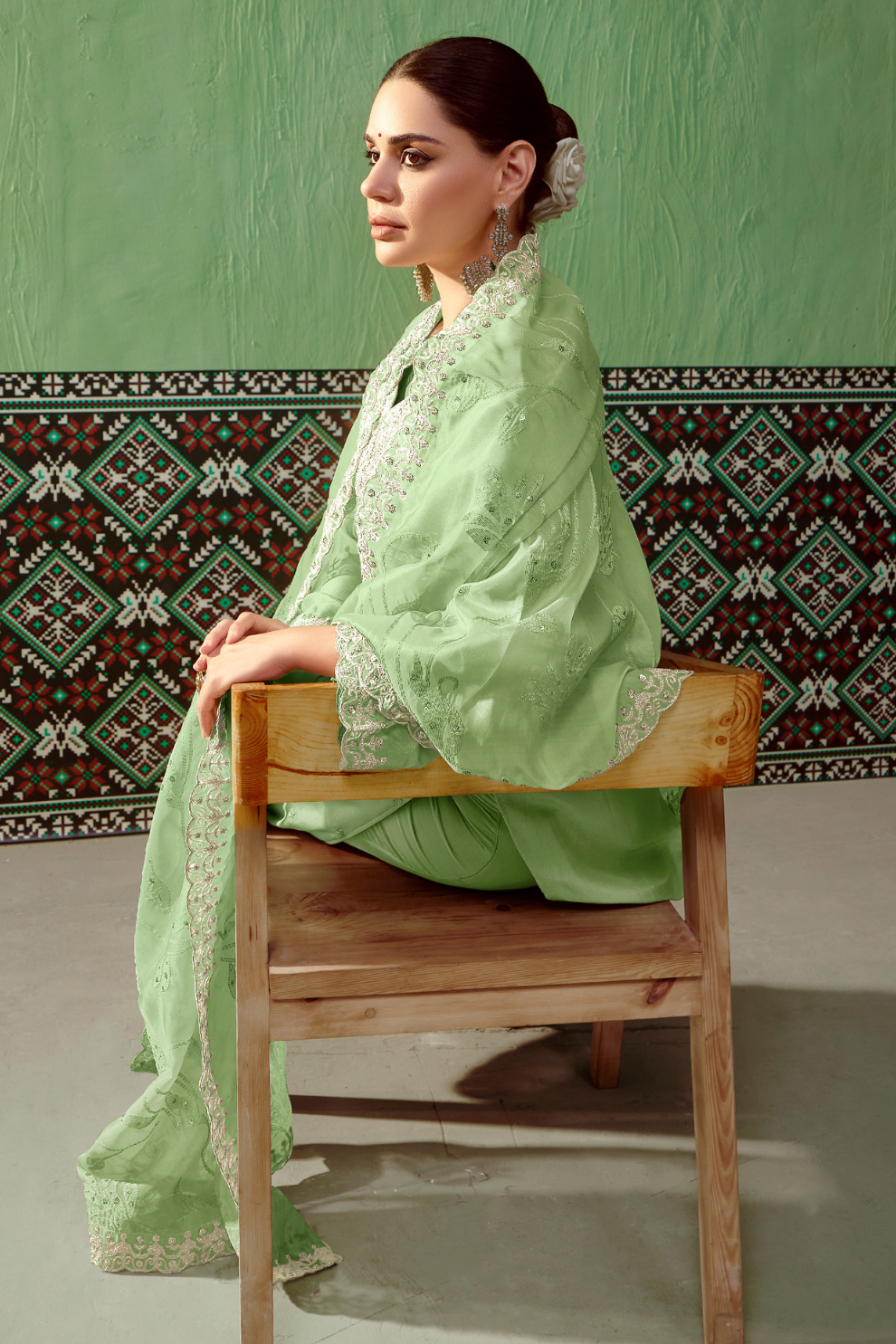 Pure Bamber Silk Embroidered Salwar Suit for Festive Elegance