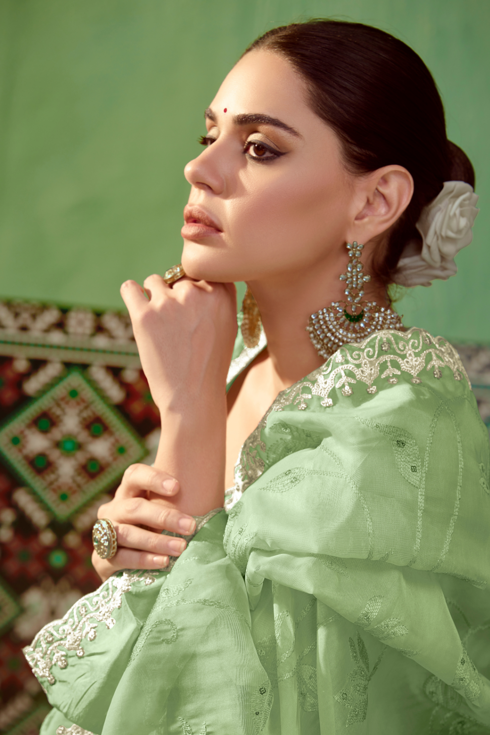 Pure Bamber Silk Embroidered Salwar Suit for Festive Elegance