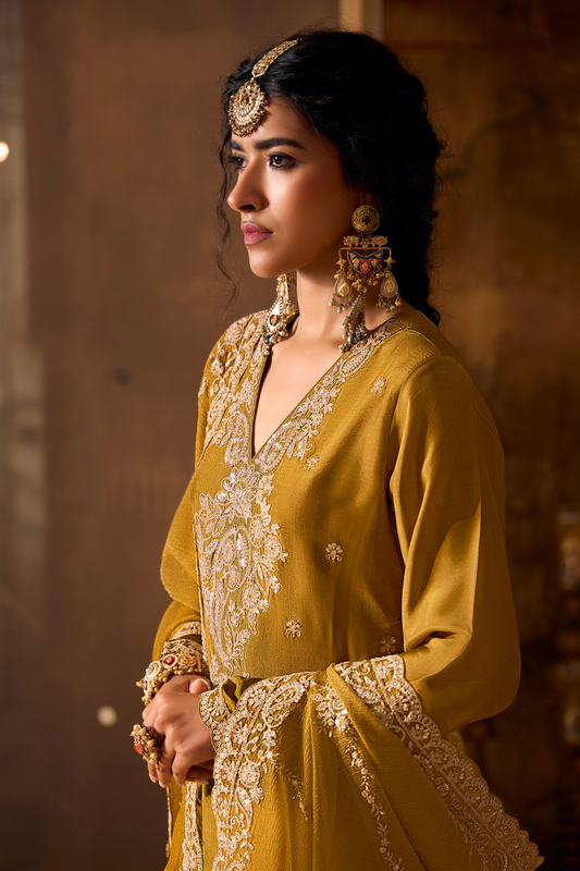 Bamberg Silk Salwar Suit with Elegant Eid Embroidery Design