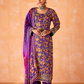 Pure Kanjivaram Salwar Suit with Digital Embroidered Borders