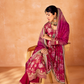 Pure Kanjivaram Salwar Suit with Digital Embroidered Borders