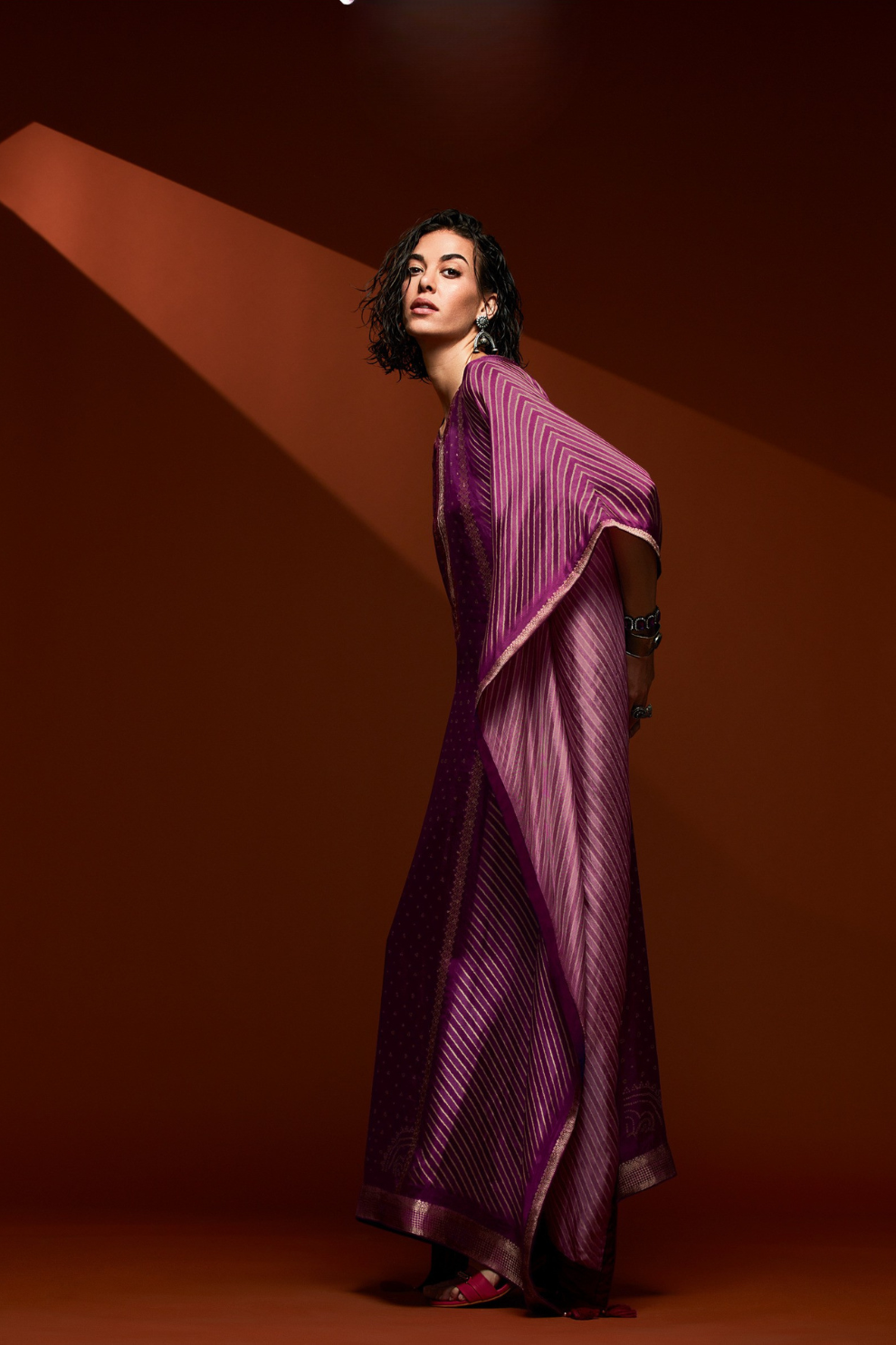 Viscose Bandhani Handwork Kaftan with Digital Print