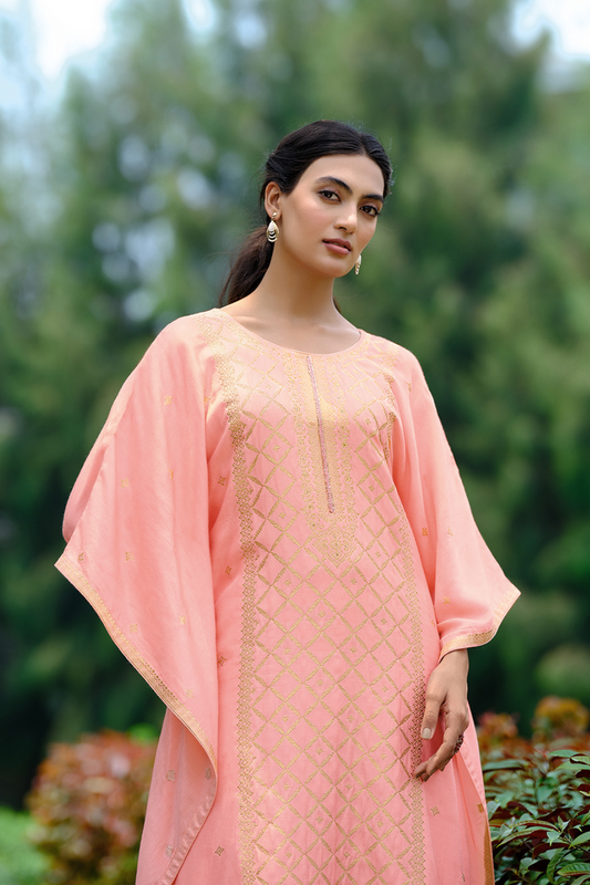 Elegant Viscose Woven Kaftan with Handwork Detailing