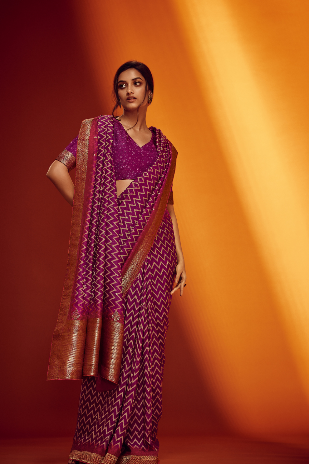 Designer Viscose Woven Saree and Digital Print Blouse