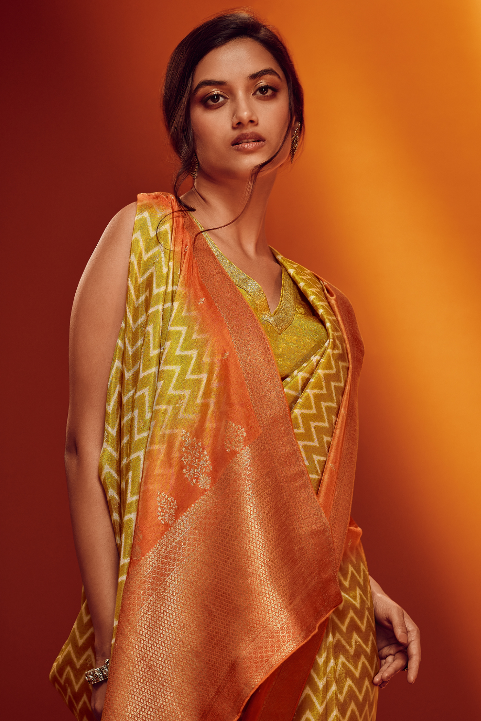 Designer Viscose Woven Saree and Digital Print Blouse