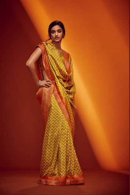 Designer Viscose Woven Saree and Digital Print Blouse