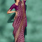 Classic Viscose Woven Solid Saree with Matching Blouse