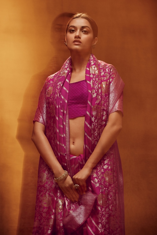 Soft Viscose Solid Saree with Blouse for Everyday Elegance