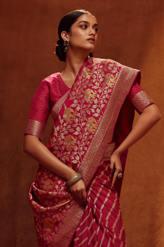 Soft Viscose Solid Saree with Blouse for Everyday Elegance