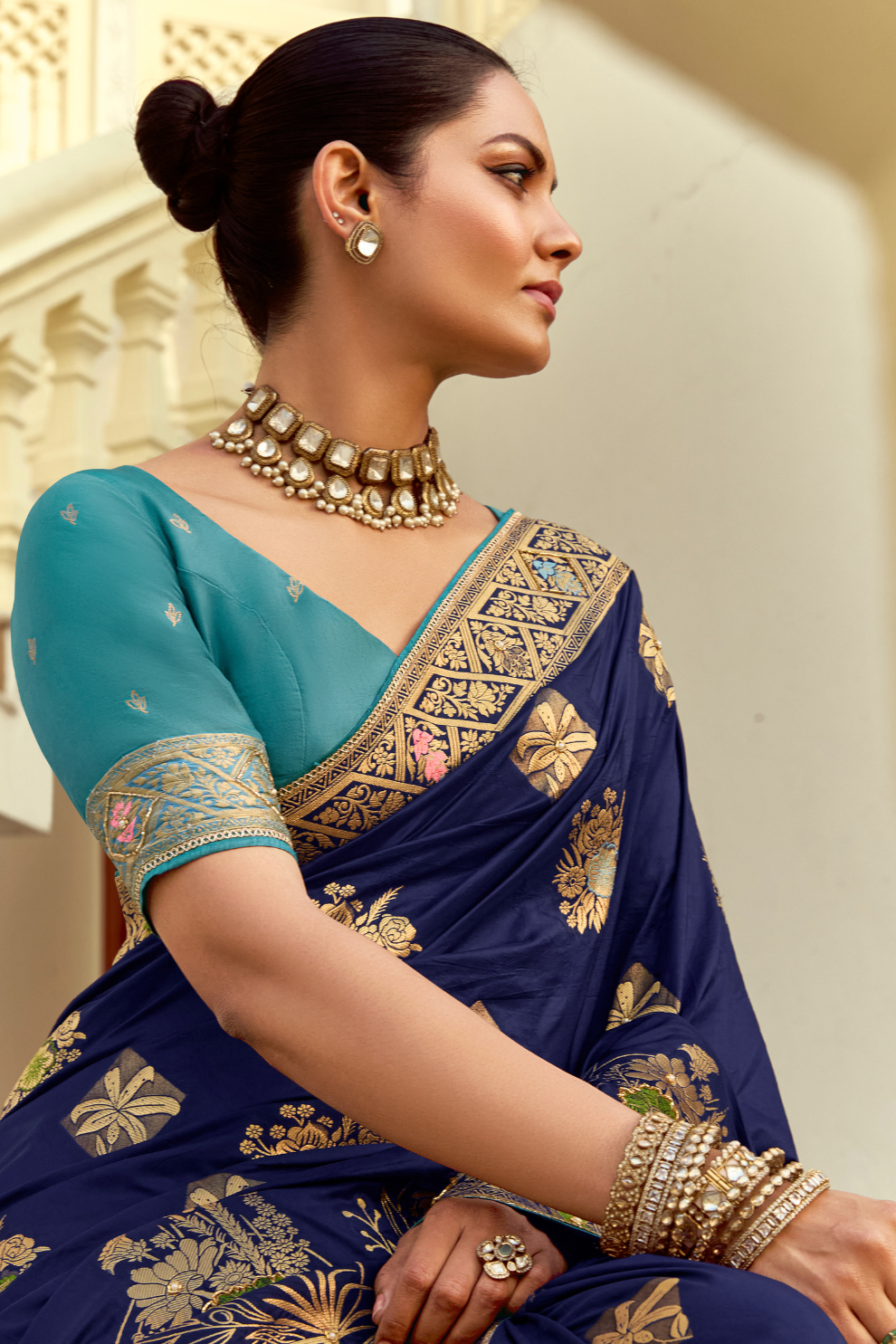 Banarasi Silk Saree with Traditional Zari Weaving Elegance