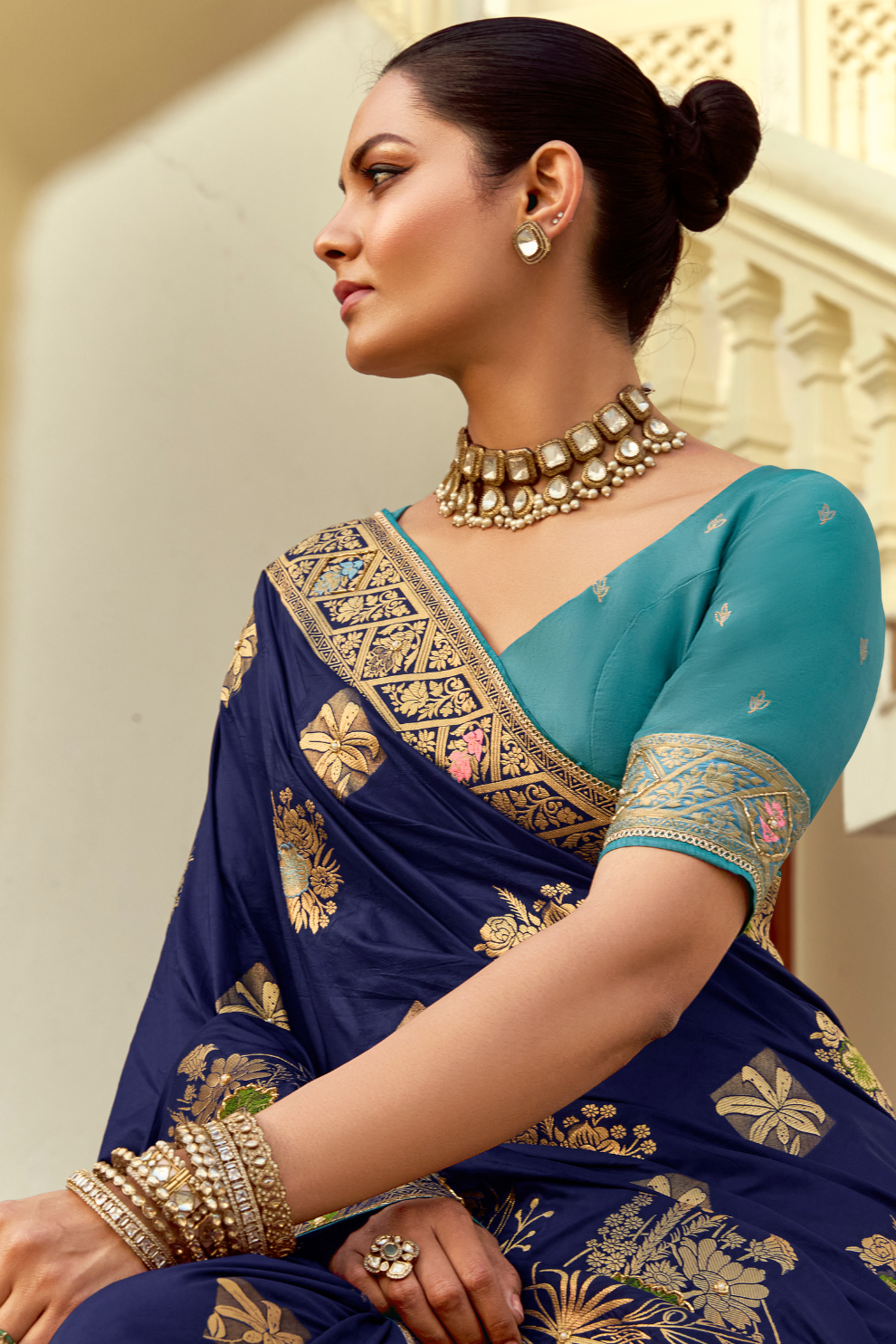 Banarasi Silk Saree with Traditional Zari Weaving Elegance