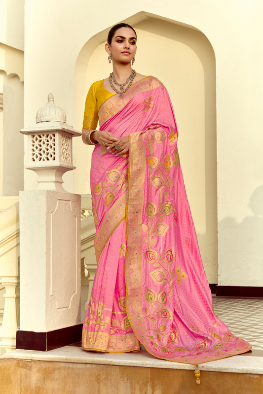 Banarasi Silk Saree with Traditional Zari Weaving Elegance