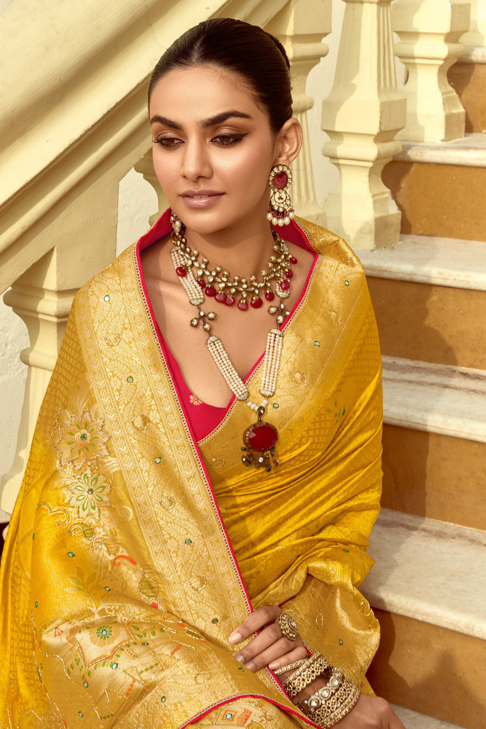 Banarasi Silk Saree with Traditional Zari Weaving Elegance