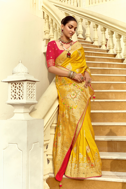 Banarasi Silk Saree with Traditional Zari Weaving Elegance