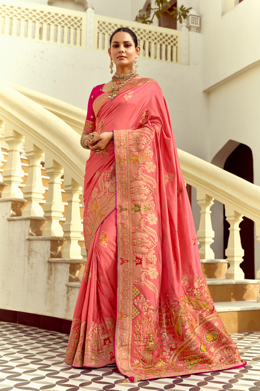 Banarasi Silk Saree with Traditional Zari Weaving Elegance