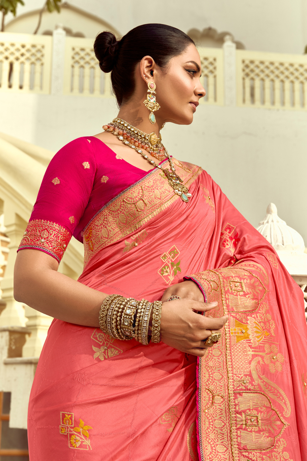 Banarasi Silk Saree with Traditional Zari Weaving Elegance