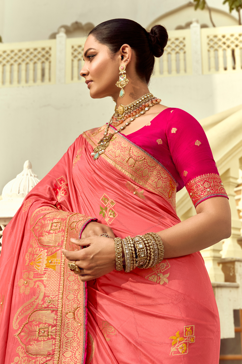 Banarasi Silk Saree with Traditional Zari Weaving Elegance