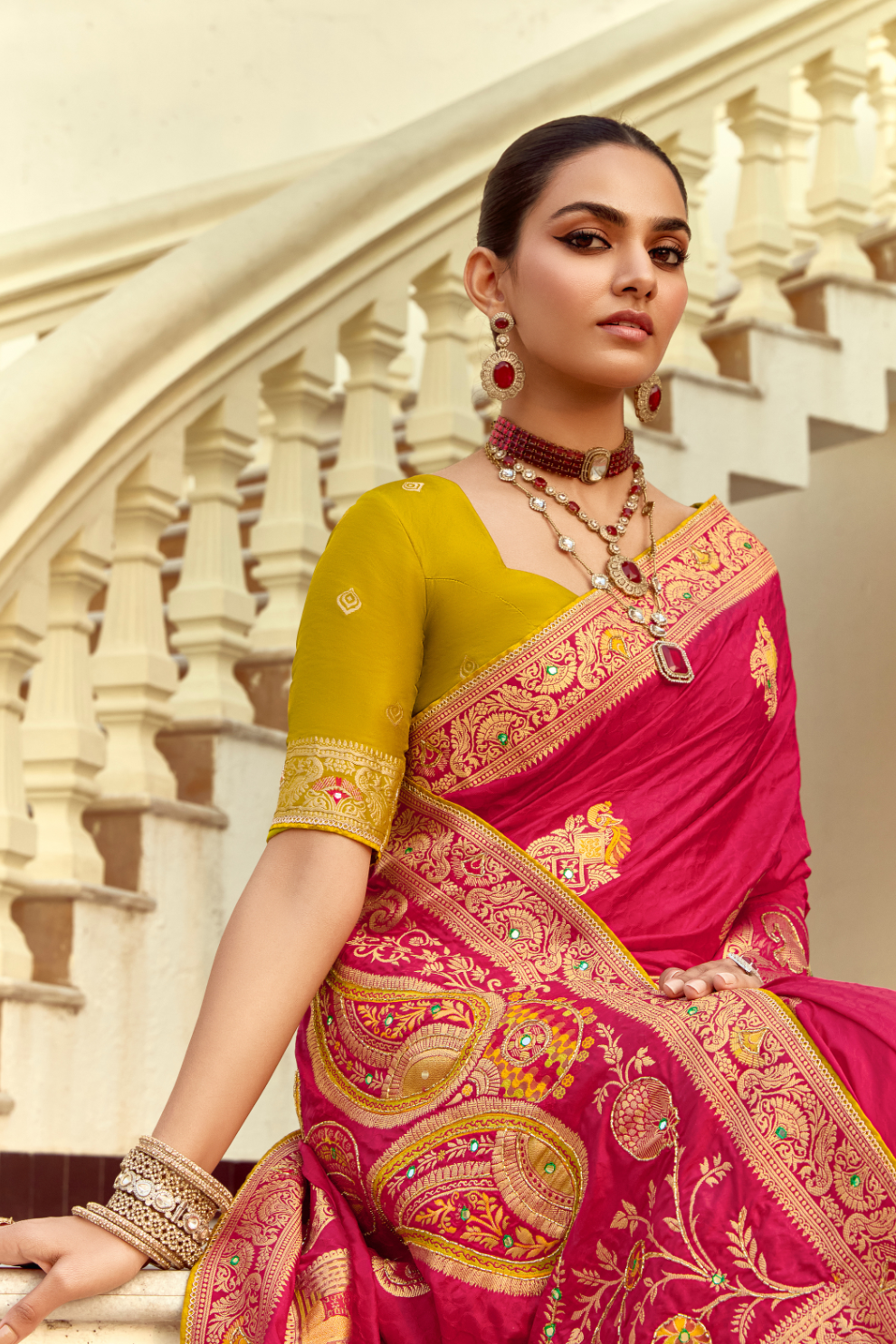 Banarasi Silk Saree with Traditional Zari Weaving Elegance