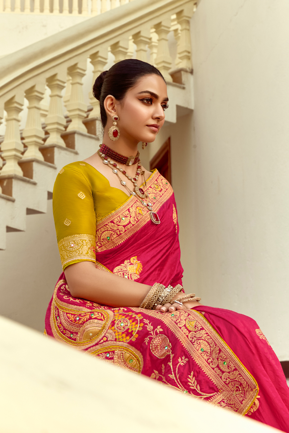 Banarasi Silk Saree with Traditional Zari Weaving Elegance