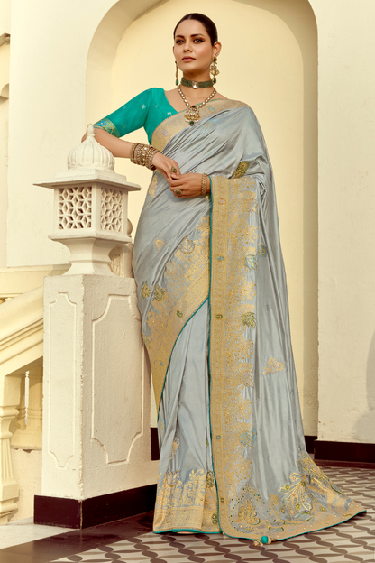 Banarasi Silk Saree with Traditional Zari Weaving Elegance