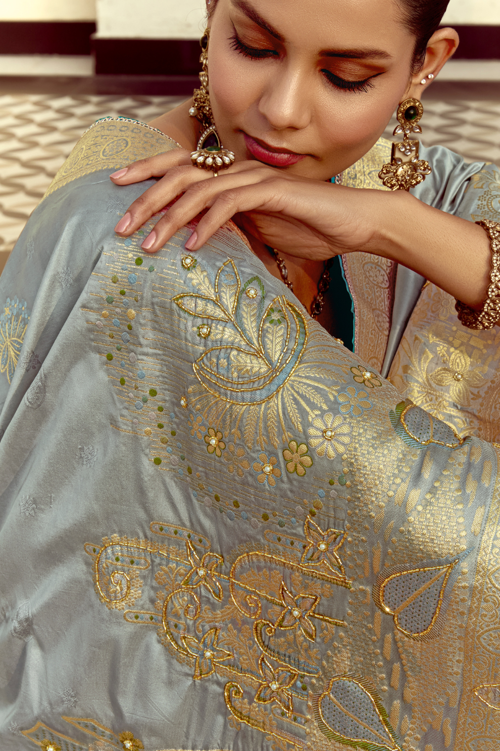 Banarasi Silk Saree with Traditional Zari Weaving Elegance