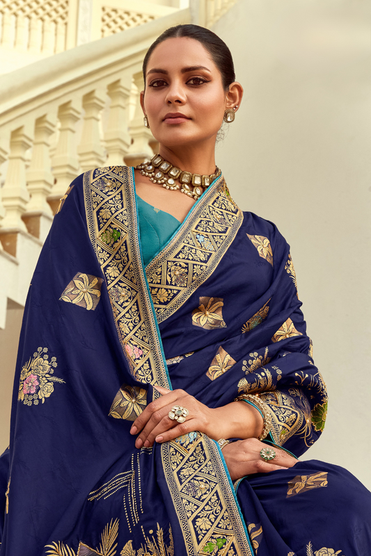 Banarasi Silk Saree with Traditional Zari Weaving Elegance
