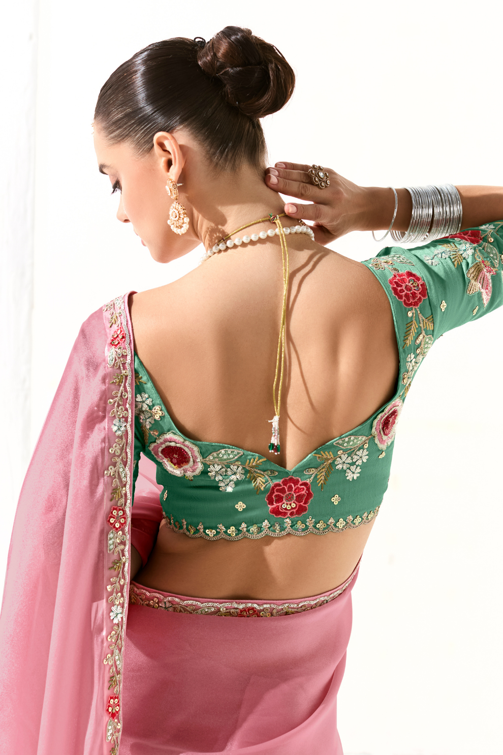 Tissue Silk Saree with Heavy Embroidered Border for Grand Occasions