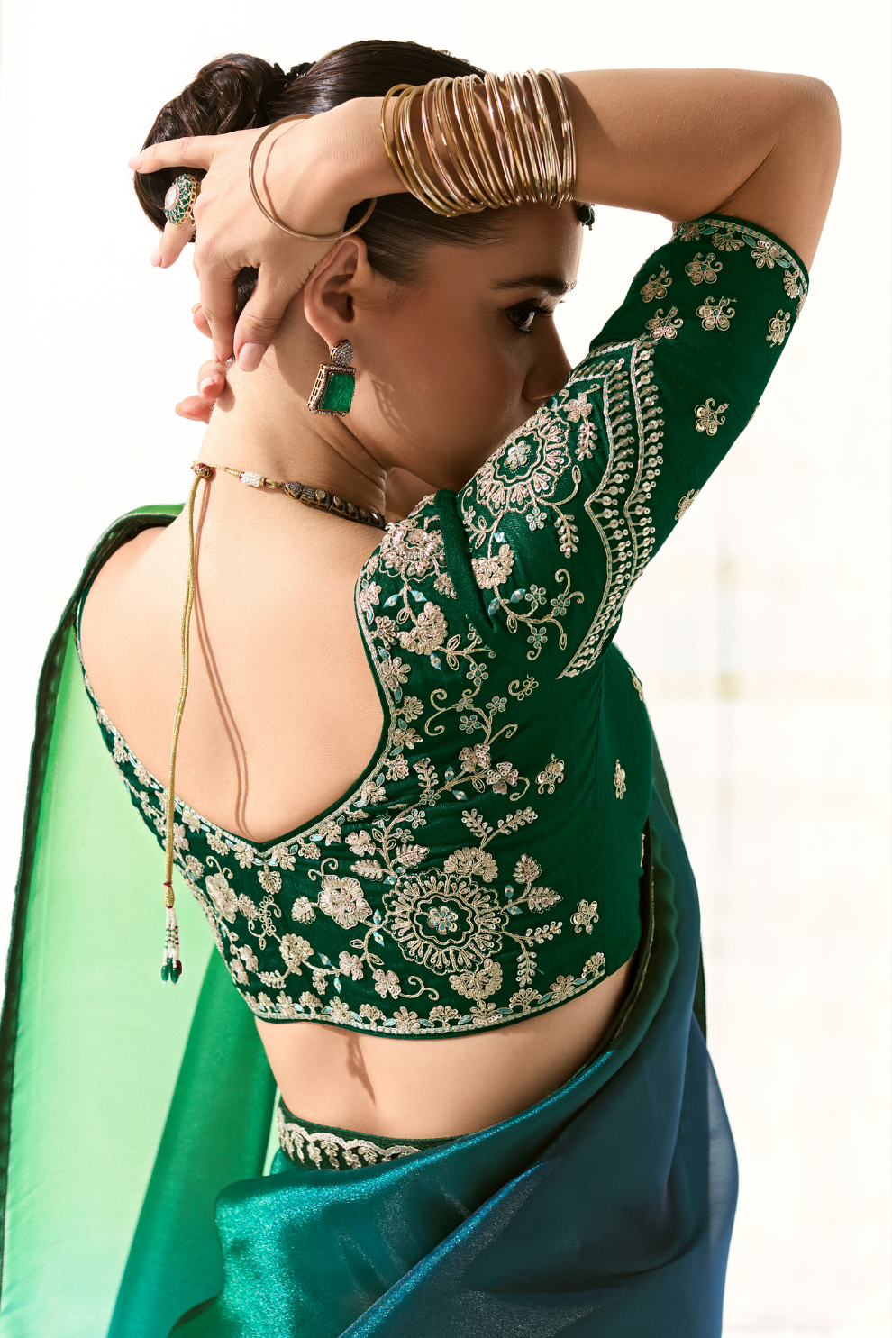 Tissue Silk Saree with Heavy Embroidered Border for Grand Occasions